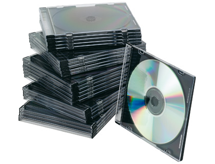 25 cajas Q-Connect Slim Case para CD/DVD  con interior negro